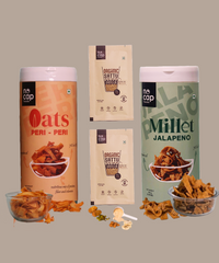 Combo | Oats Peri Peri Chips ,Millet Jalapeno Chips & Vanilla Sattu Shake 40gm (2)