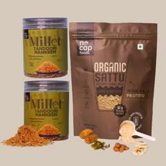 Combo | Sattu Coffee Shake 220 gm & Millet Namkeen Box 120 gm (2)