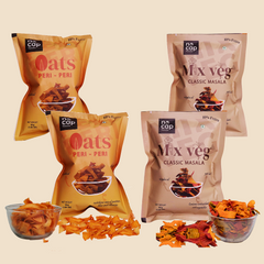Combo | Oats Peri Peri & Mix Veg Chips 30gm | Pack of 4