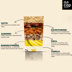 Combo | NoCap Super Saver High Protein Pack of 2| Oats Chilla Premix 200 gm (1), Sattu Vanilla Shake 220 gm (1)