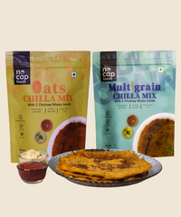 Combo | NoCap Super Saver Healthy Chilla Premixes Pack of 2 | Multigrain Chilla Premix 200 gm (1), Oats Chilla Premix 200 gm (1)