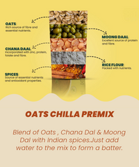 Combo |Oats Chilla Premix 200g, Oats Peri Peri Chips 30g & Oats Namkeen 120g