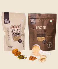 Combo | NoCap Super Saver Healthy Sattu Shakes Pack | Sattu Coffee Hazelnut Shake 220 gm (1), Sattu Vanilla Shake 220 gm (1)