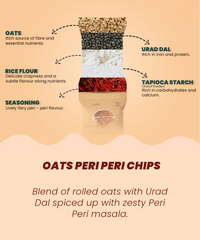 Combo |Oats Chilla Premix 200g, Oats Peri Peri Chips 30g & Oats Namkeen 120g