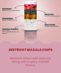 Combo | Beetroot Masala Chips (1)& Beetroot Cream and Onion Chips 150g (2)
