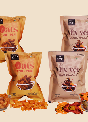 Combo | Oats Peri Peri & Mix Veg Chips 30gm | Pack of 4