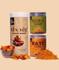 Combo | Mix Veg Chips , Oats Masala Namkeen 120gm & Millet Tandoori Namkeen 120gm