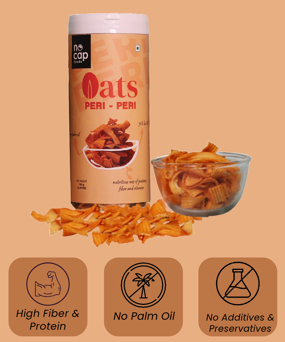 Combo |Oats Peri Peri Chips 150g & Oats Masala Namkeen 120g (2)