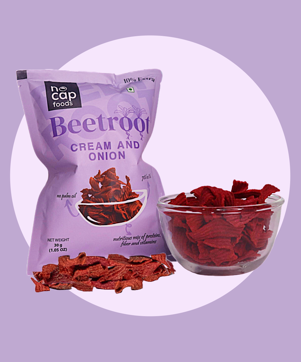 Beetroot Cream and Onion Chips 30 Gm