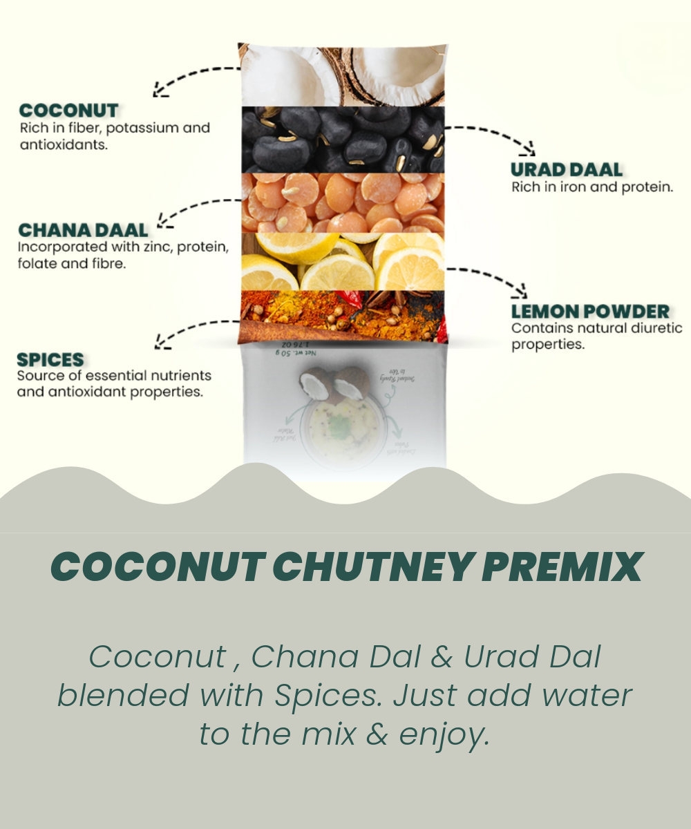 Combo | Tomato Chutney Mix 50g (3), Coconut Chutney Mix 50g (3)