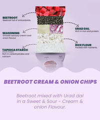 Beetroot Cream and Onion Chips 30 Gm