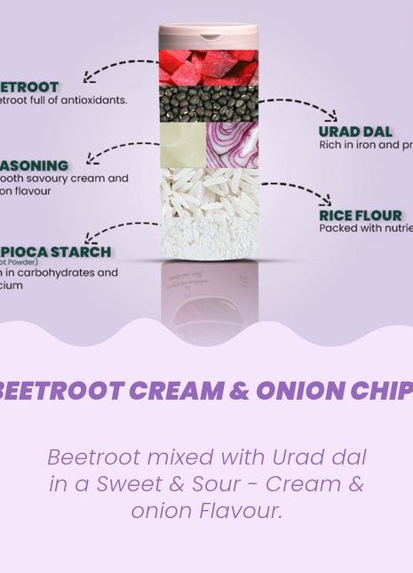 Beetroot Cream & Onion Chips 150 Gm
