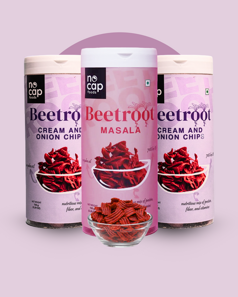 Combo | Beetroot Masala Chips (1)& Beetroot Cream and Onion Chips 150g (2)
