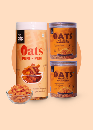 Combo |Oats Peri Peri Chips 150g & Oats Masala Namkeen 150g (2)
