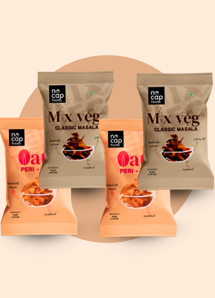 Three packages of Mix Veg Classic Masala with a beige background